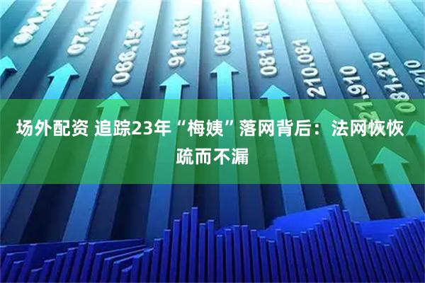 场外配资 追踪23年“梅姨”落网背后：法网恢恢 疏而不漏